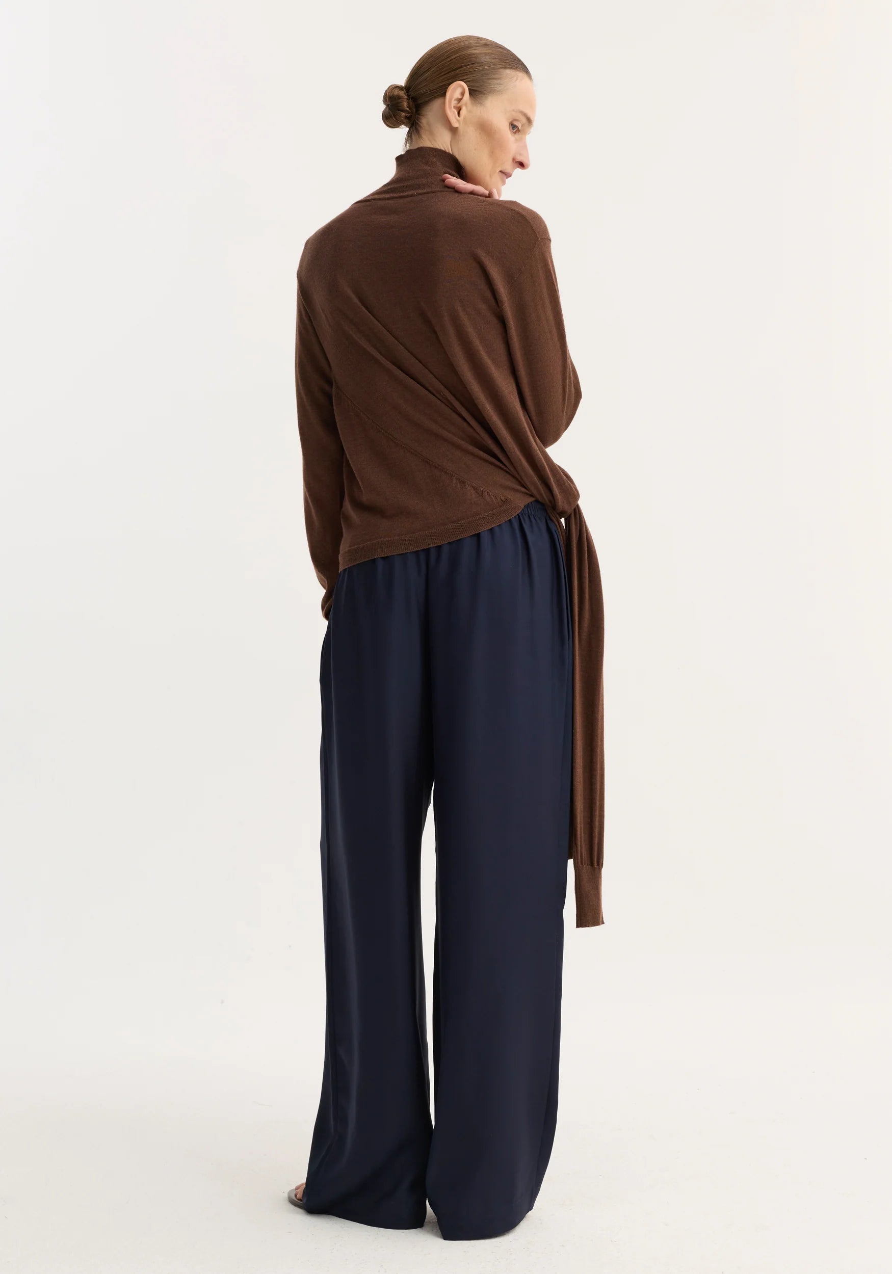 Róhe Wide Leg Silk Trousers | Night