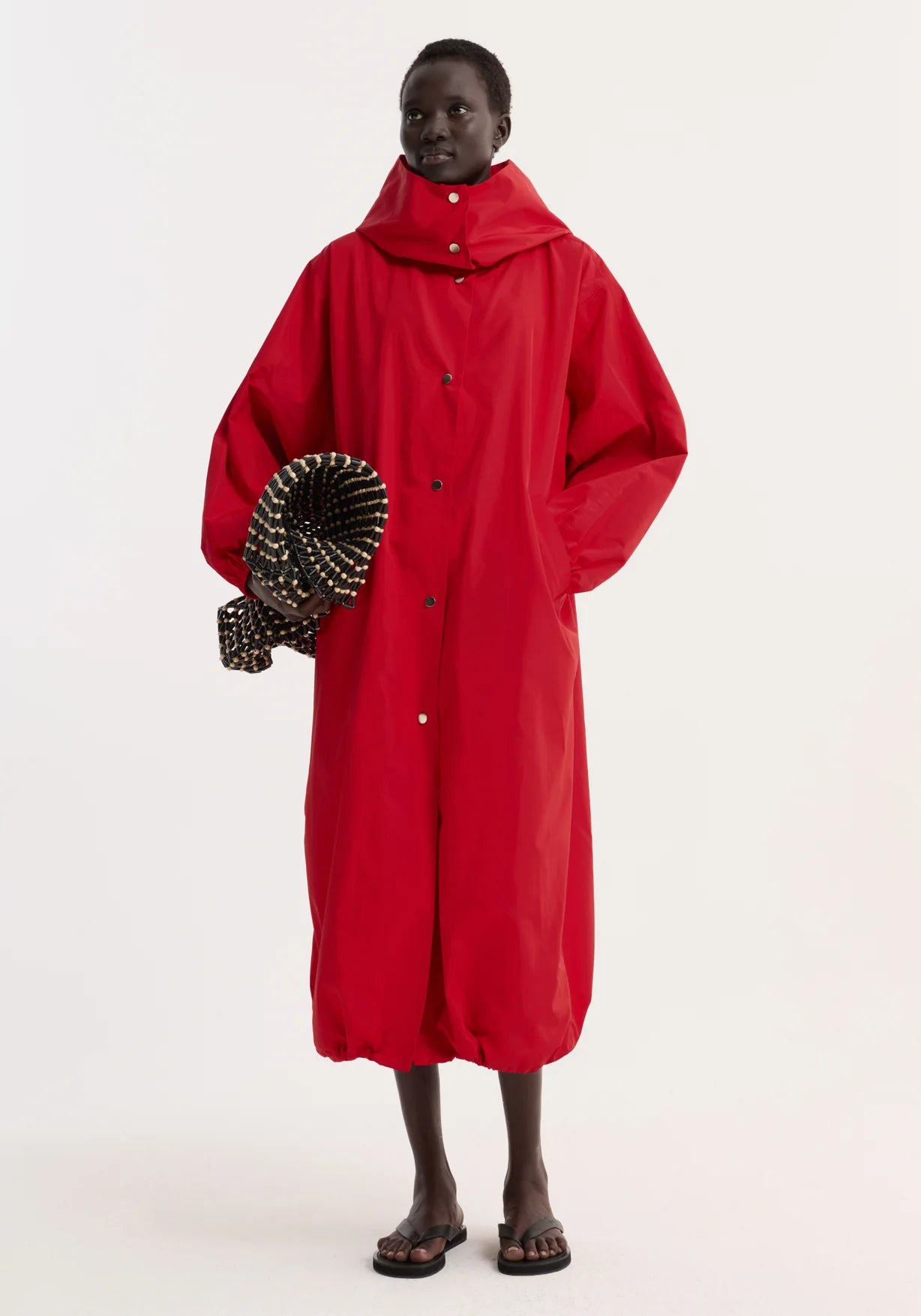 Róhe Parachute Silk Blend Coat | Red