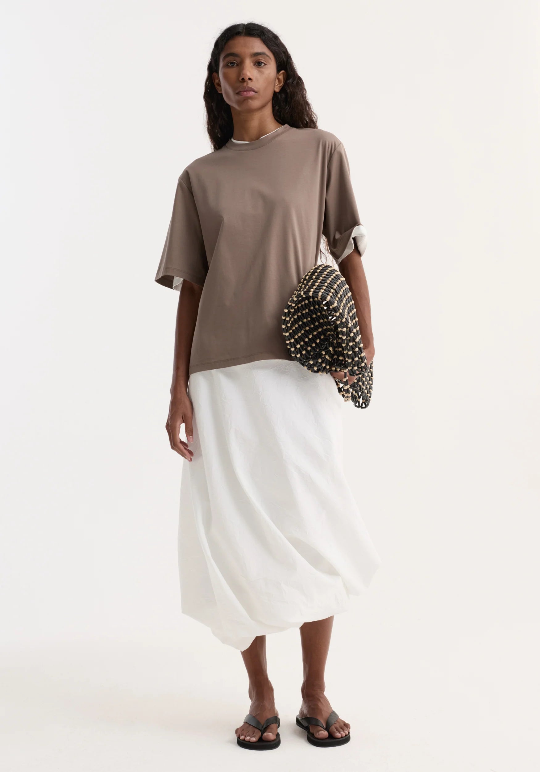 Róhe Oversized Cotton Silk T-Shirt | Taupe