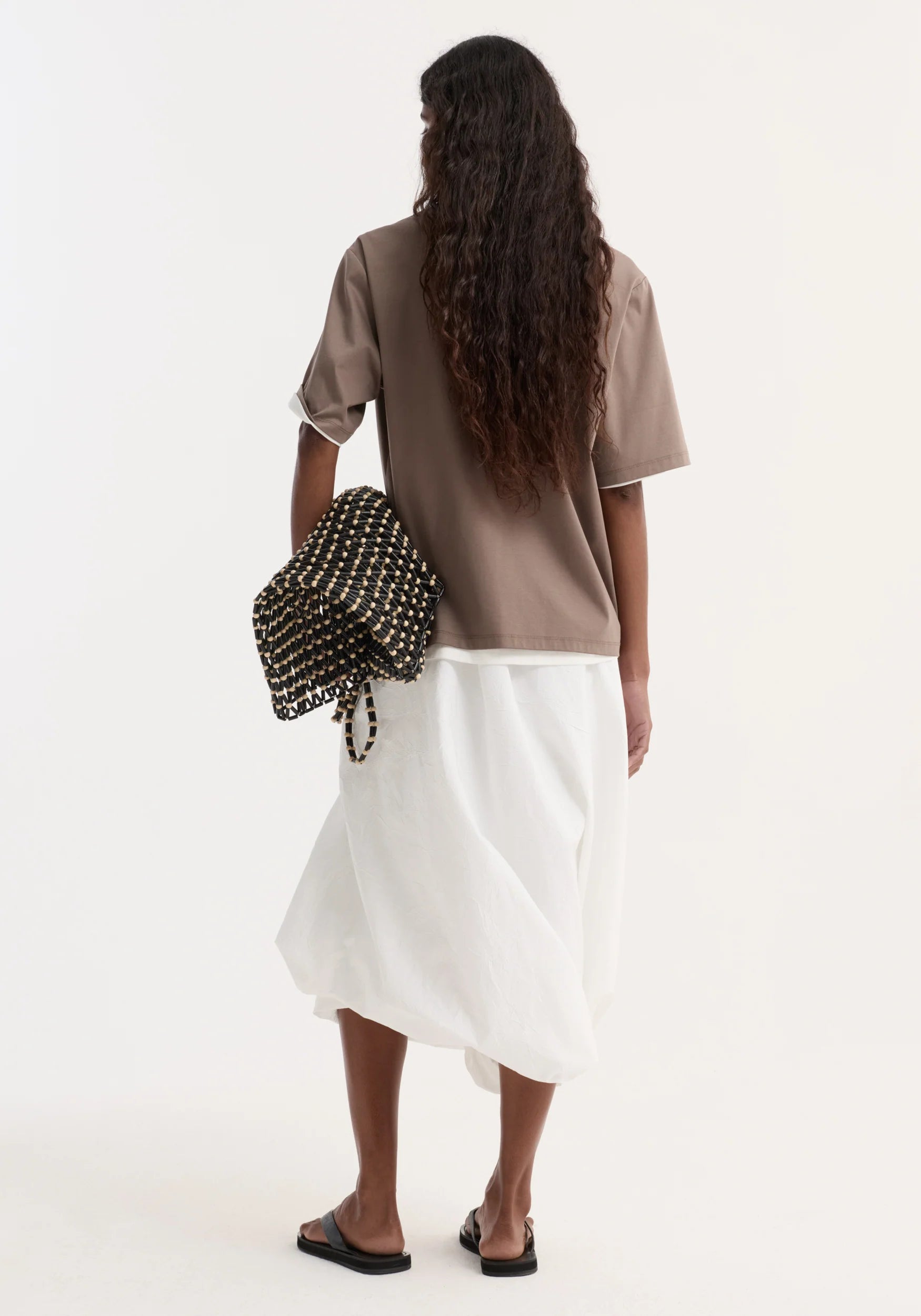 Róhe Oversized Cotton Silk T-Shirt | Taupe