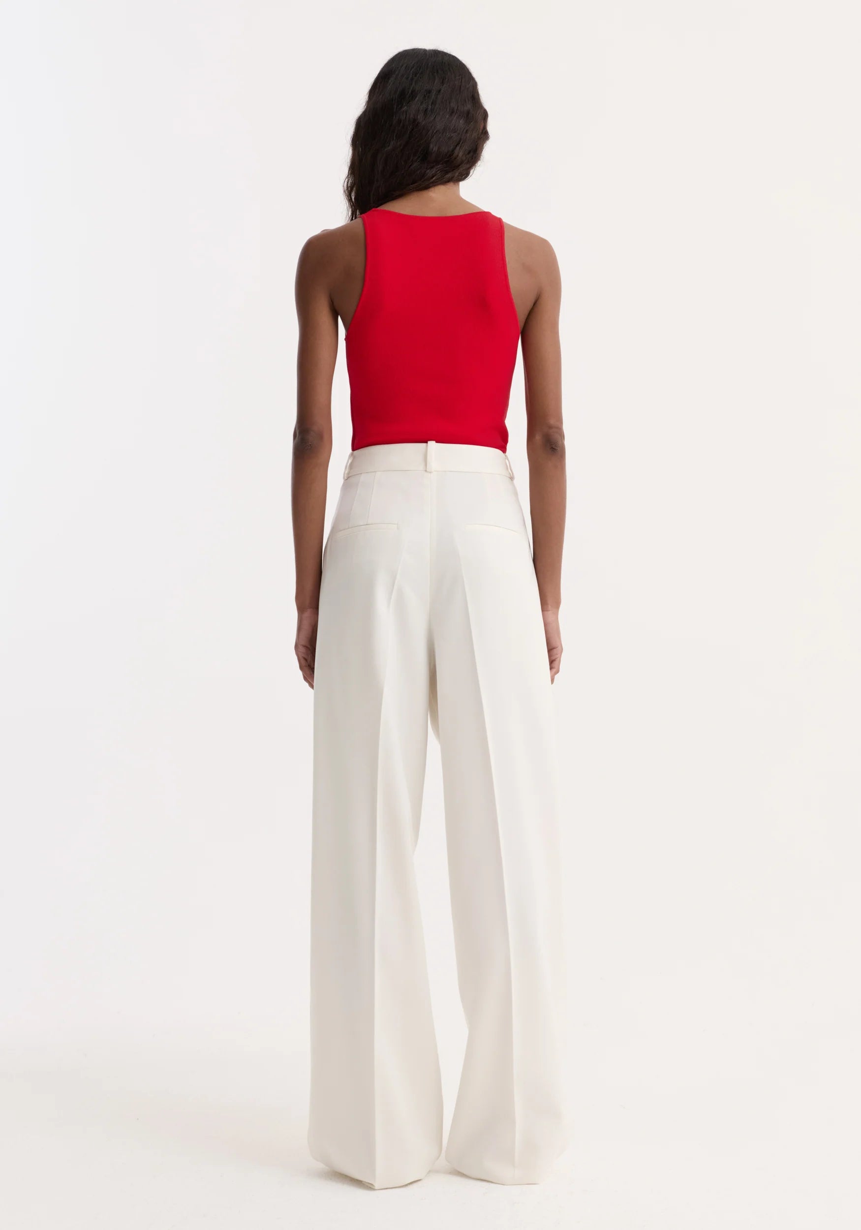 Róhe Scoop Neck Knitted Top | Red