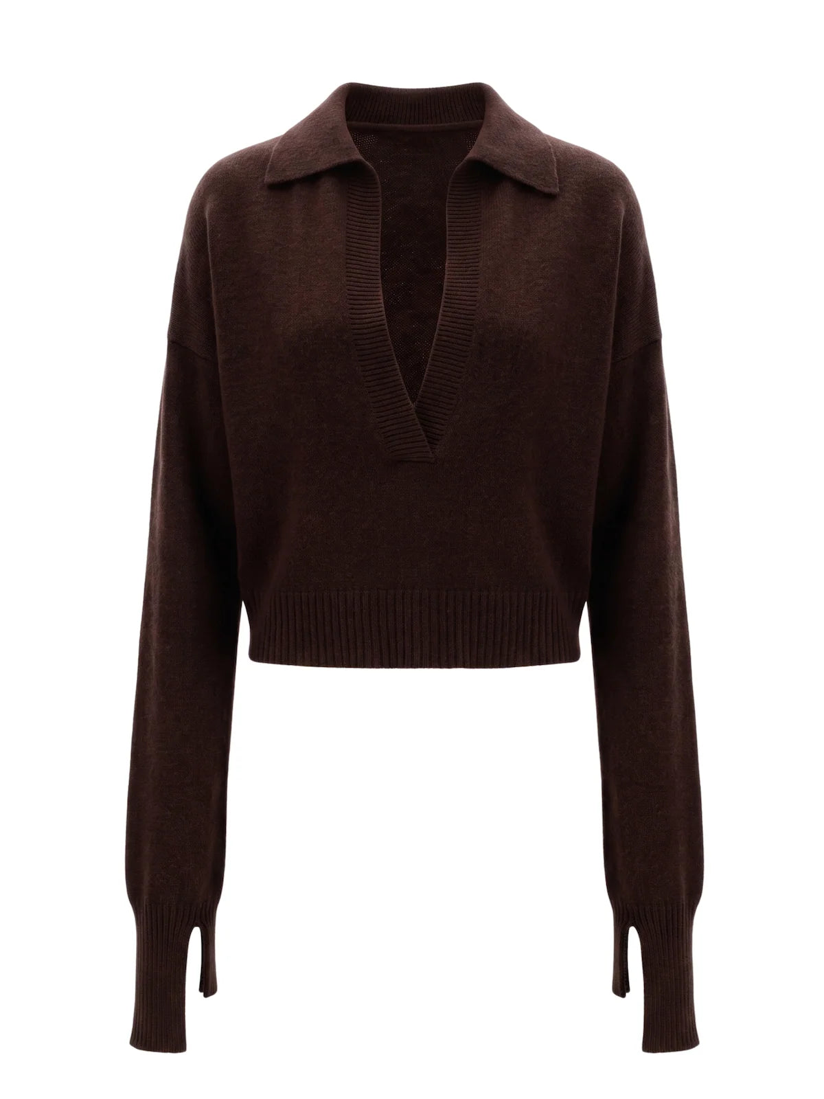 ELY ELY Julia Open Polo Sweater | Brown