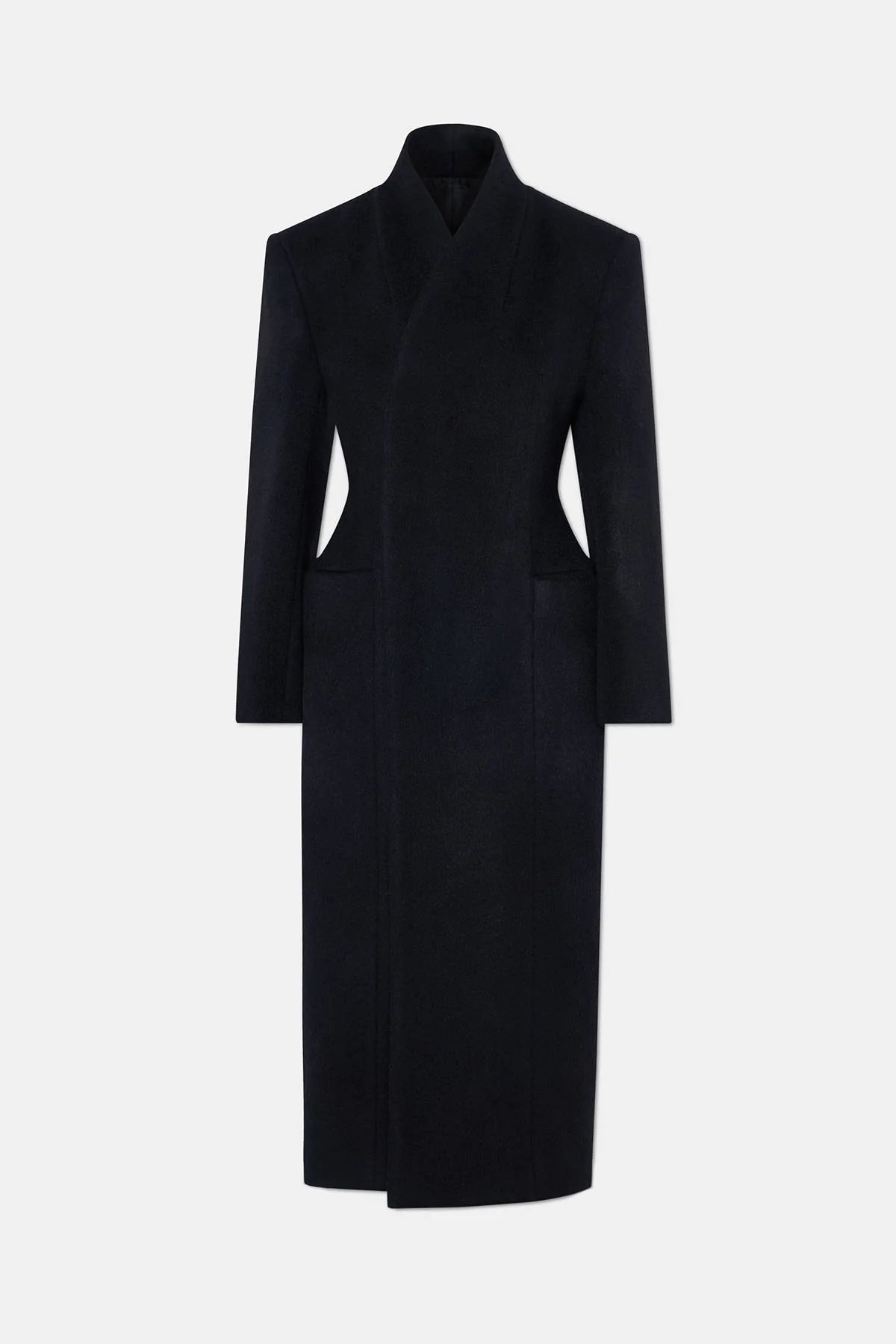 la piscine Sculpted Wool Coat | Black