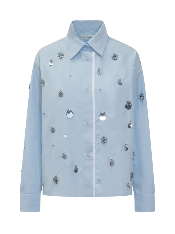Des Phemmes Blue Embellished Shirt