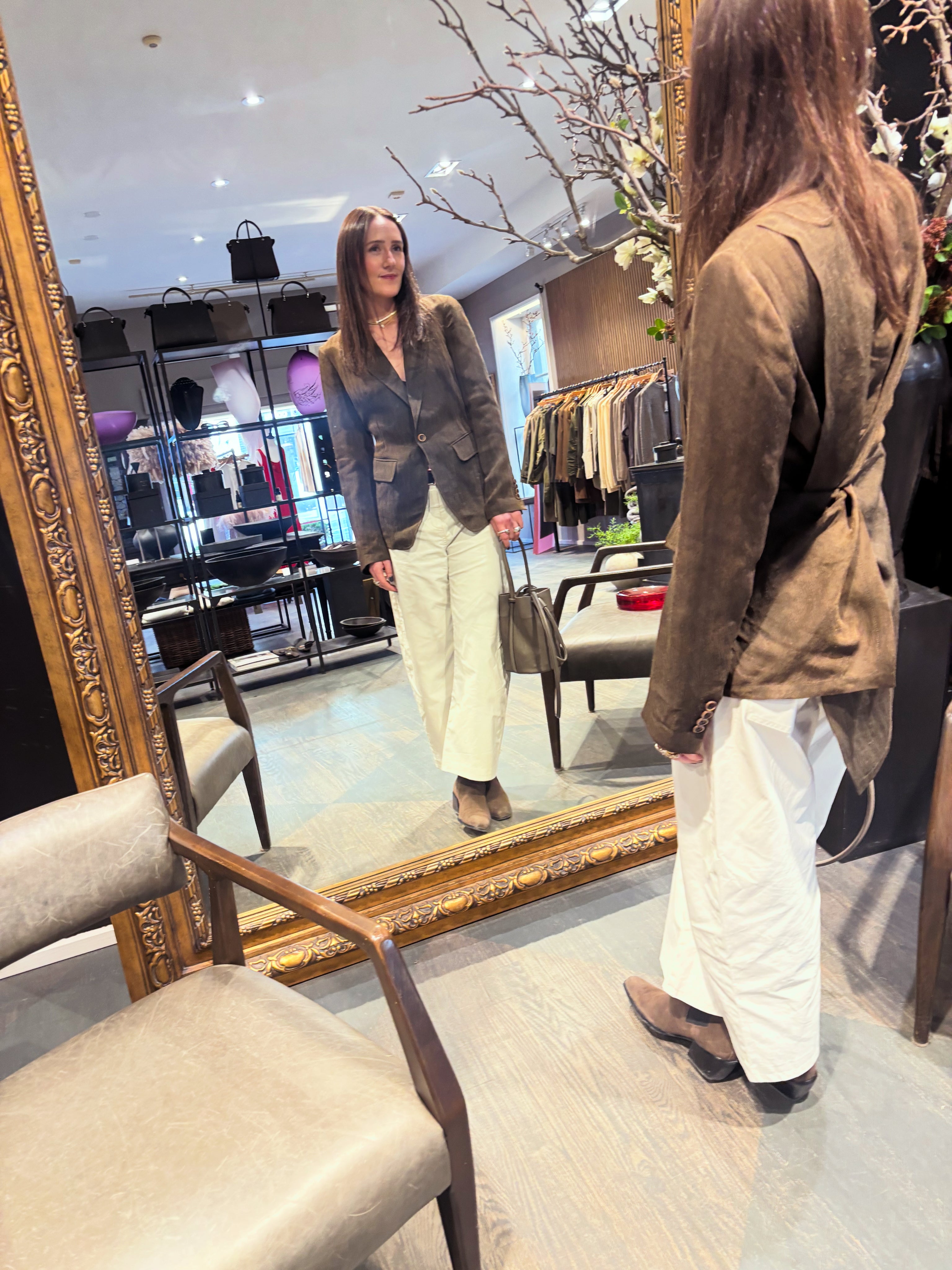 Uma Wang Linen Kylie Jacket | Dark Brown
