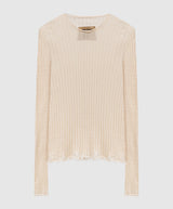 Uma Wang Off White Crew Frayed Sweater