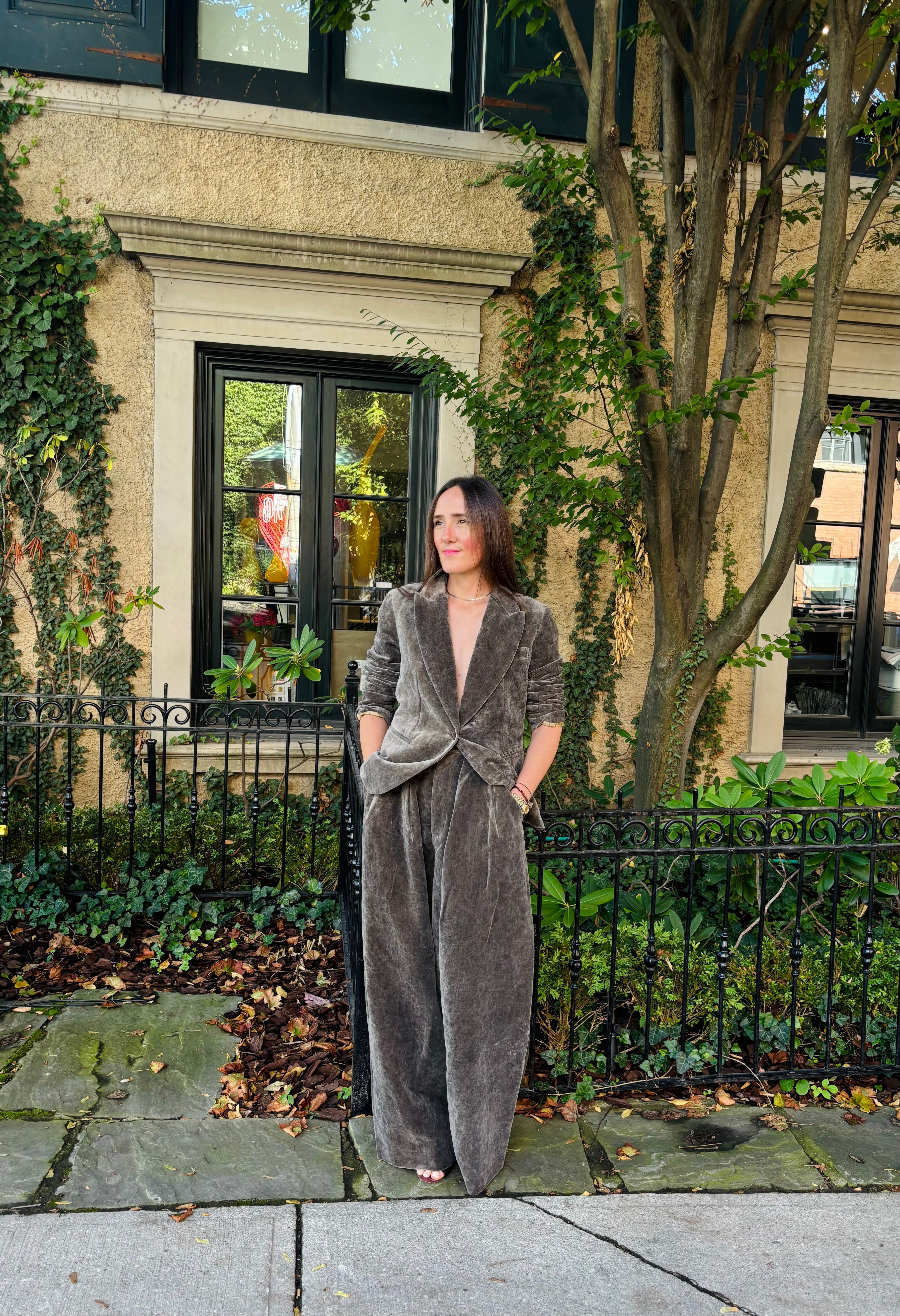 Uma Wang Polina Pants Dark Grey Velvet