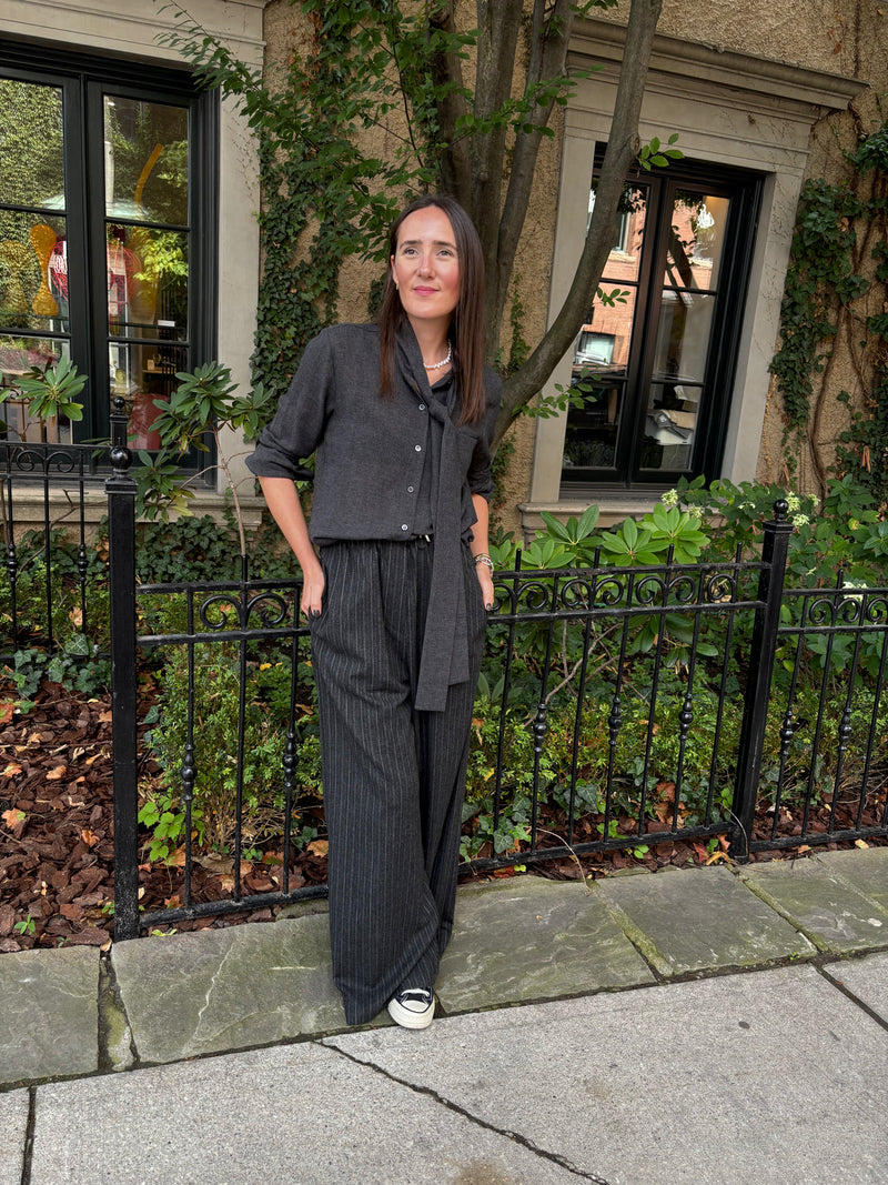 Hache Hereux Dark Grey Stripe Pants