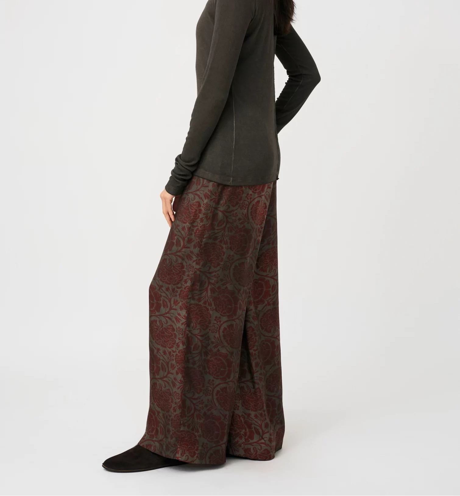 Uma Wang Floral Print Pansy Pants | Grey Red