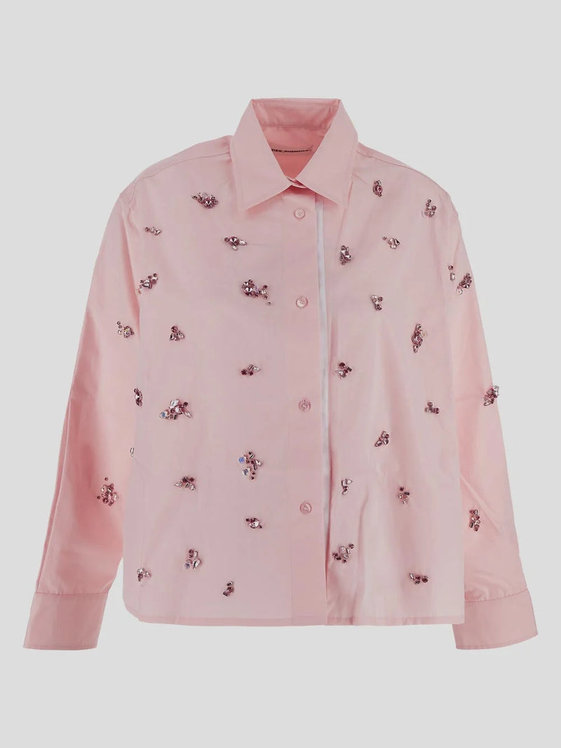 Des Phemmes Bubble Pink Embellished Shirt