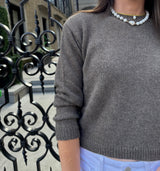 Private Premium Cashmere Crewneck Sweater Cafe Grey