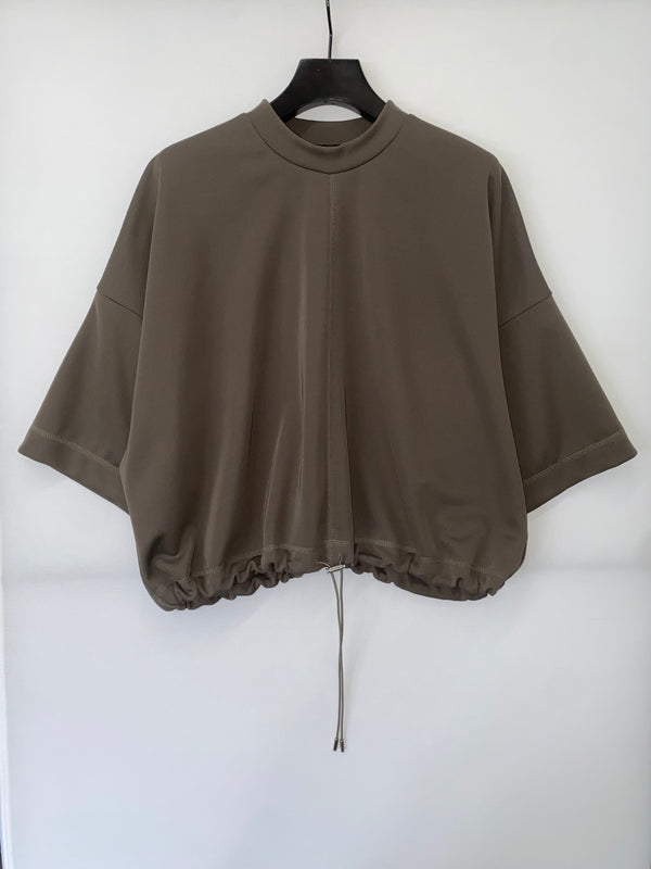 UJOH Olive Grey Cropped T-shirt/ Drawstring Hem