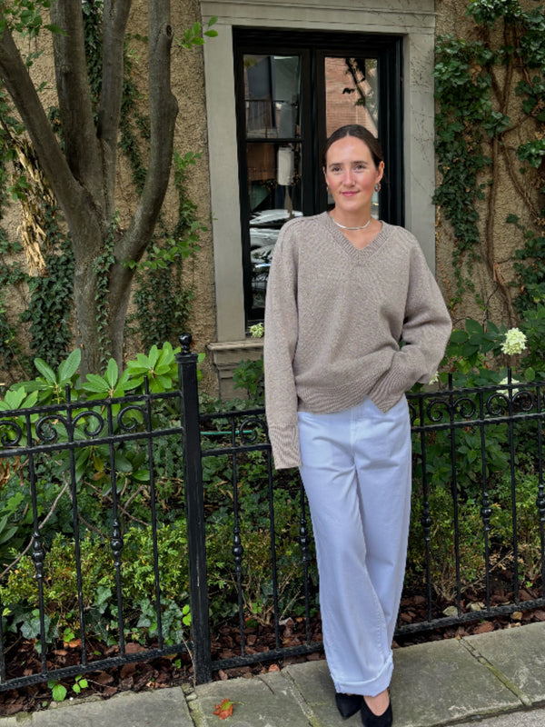 Róhe Sleeve Wrap Jumper | Taupe Melange
