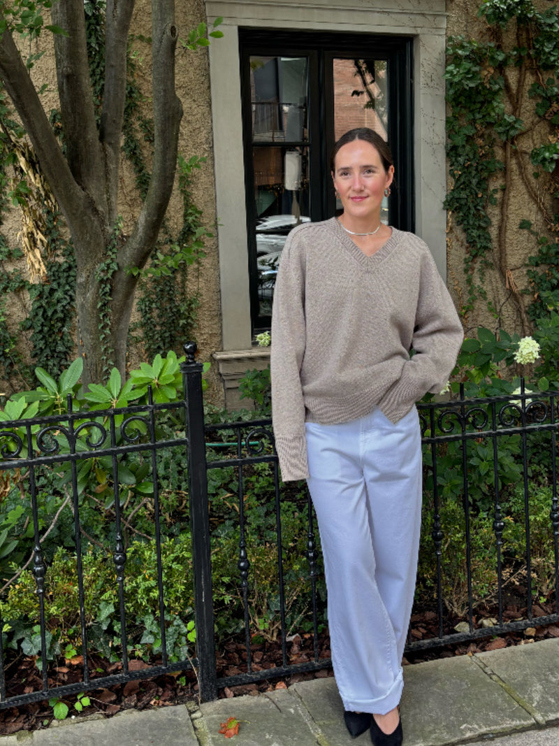 Róhe Sleeve Wrap Jumper | Taupe Melange