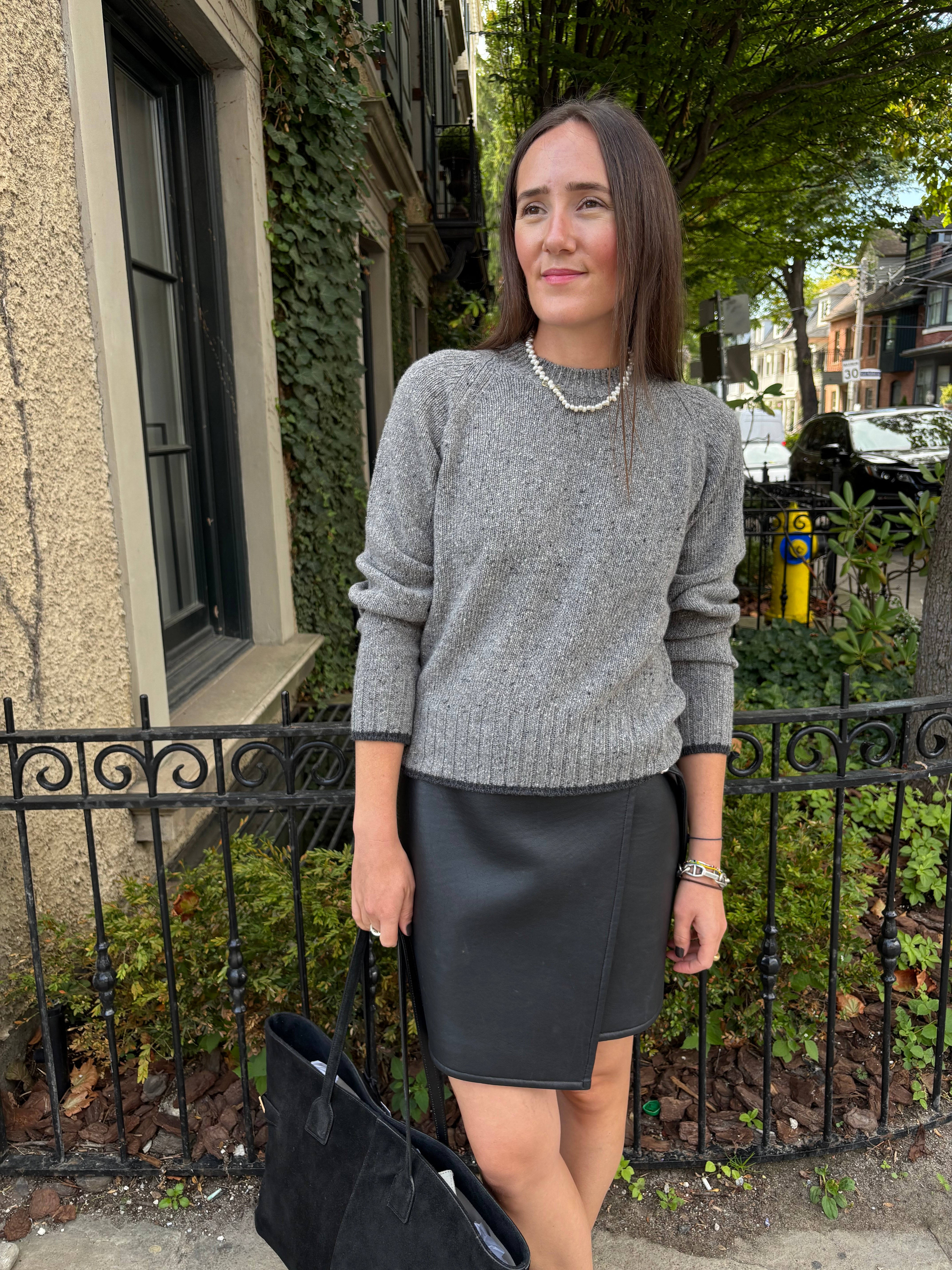 MJ Watson Charcoal/Grey Donegal Cashmere Sweater