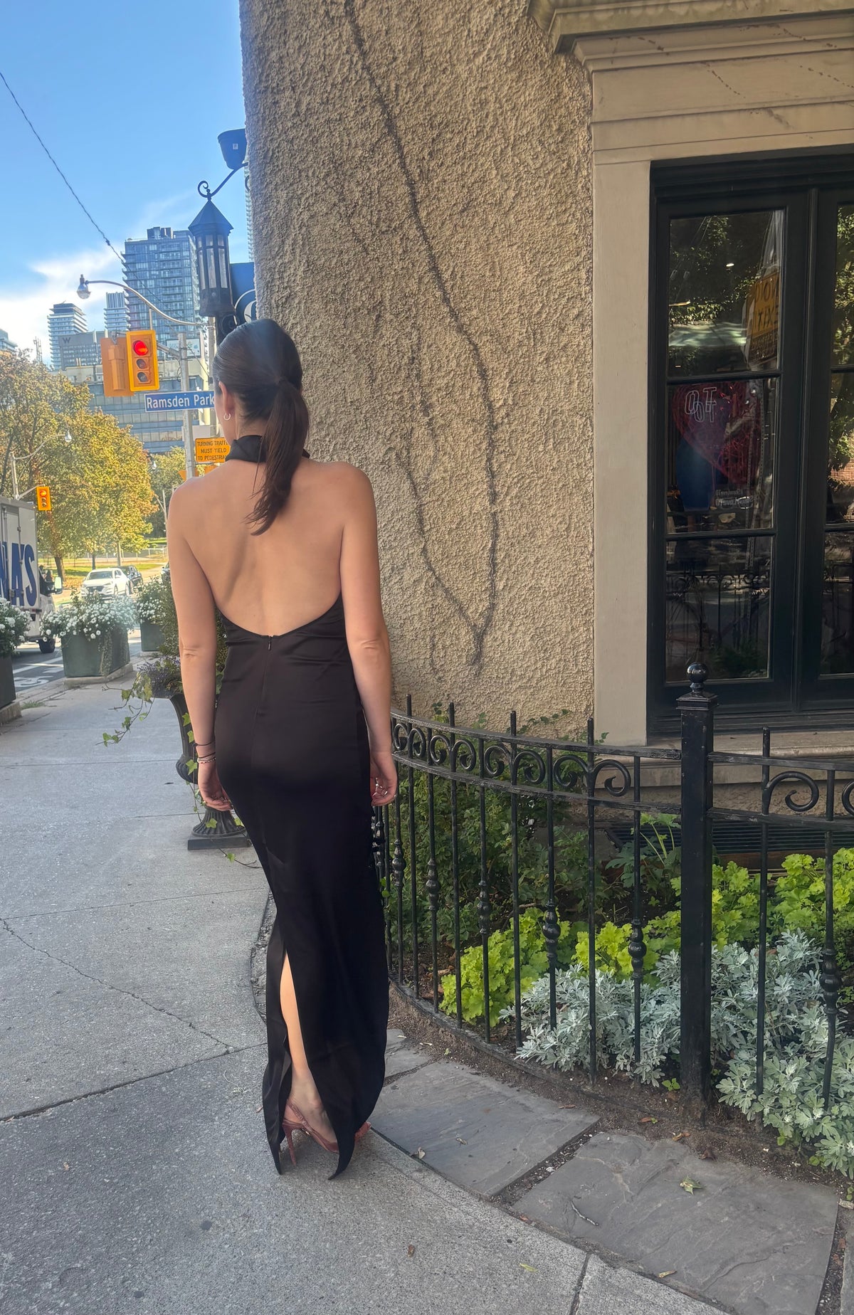 Des Phemmes Embellished Halter Dress | Black