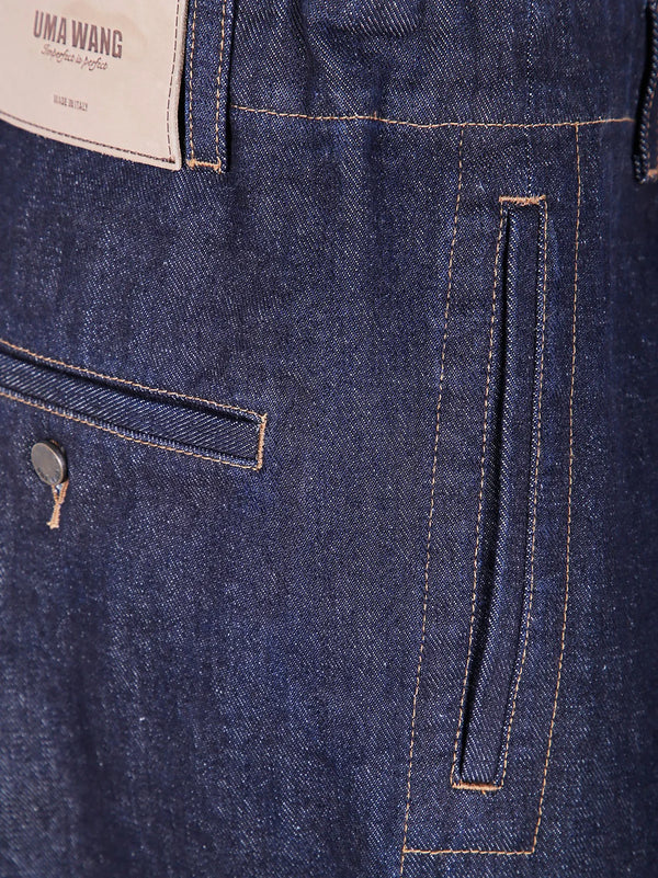 Uma Wang Blue Denim Pigiama Pants