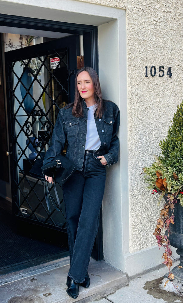 Filippa K Black Stonewash Denim Shirt Jacket