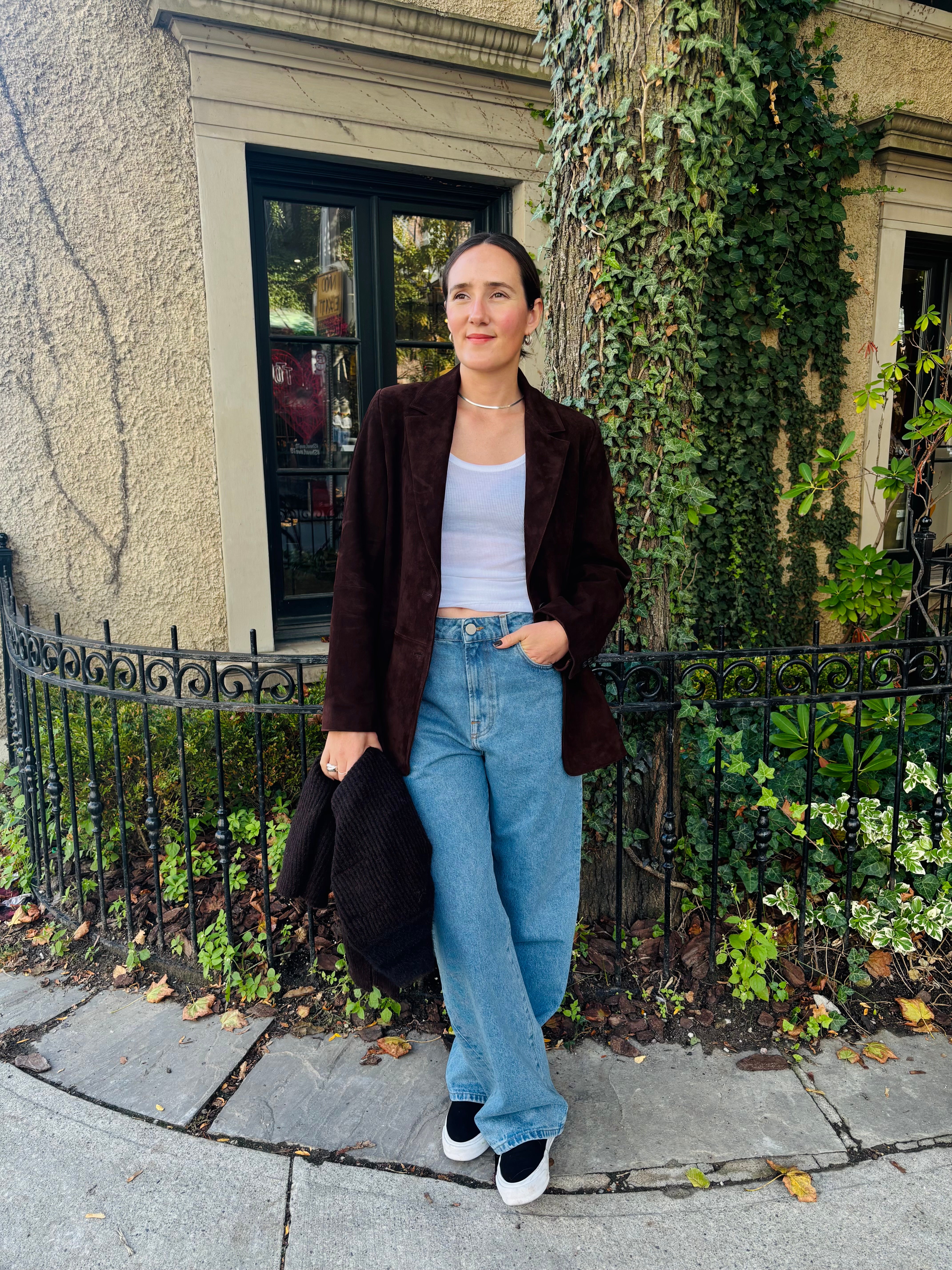 Vince Chocolate Suede Blazer