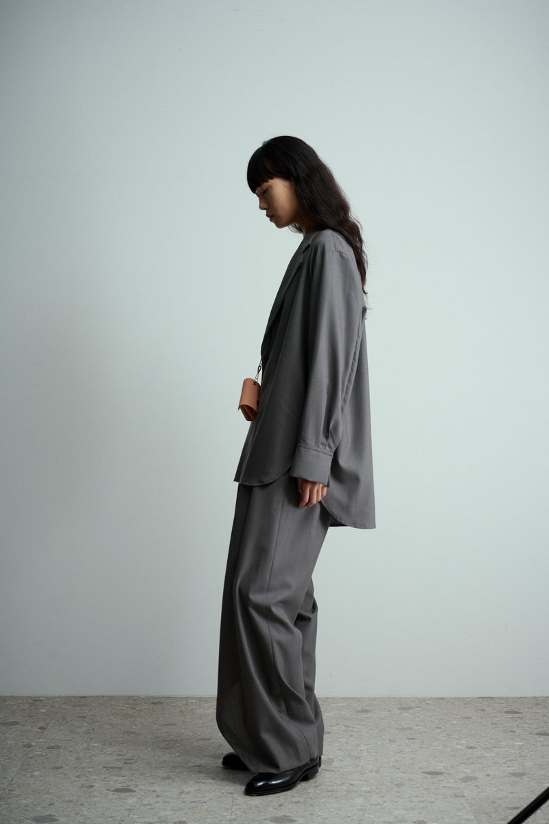 UJOH Slate Grey Pinstripe Shirt Jacket