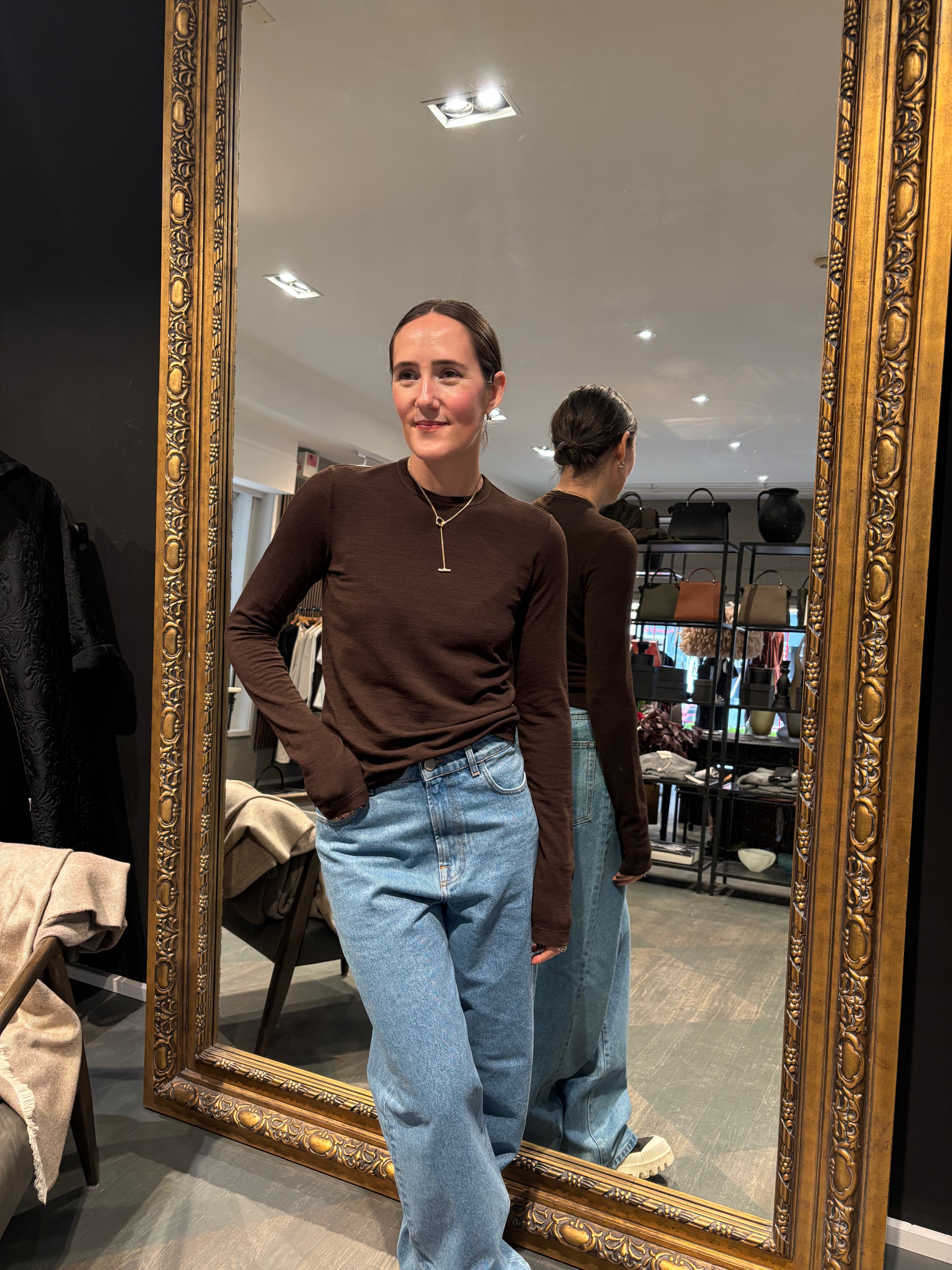 Hache Easy Wool T-Shirt Brown