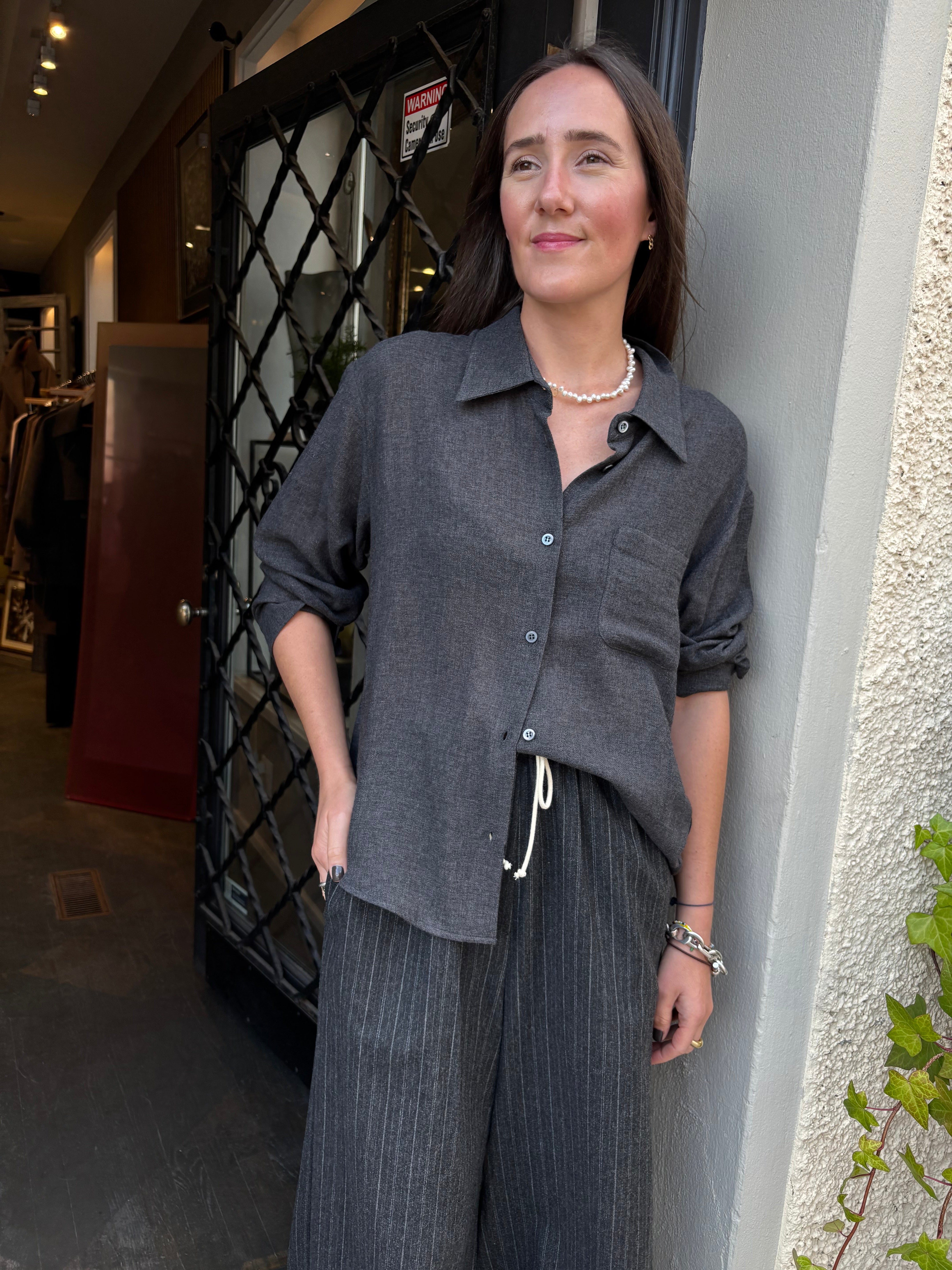 Hache Classic Wool Shirt Grey