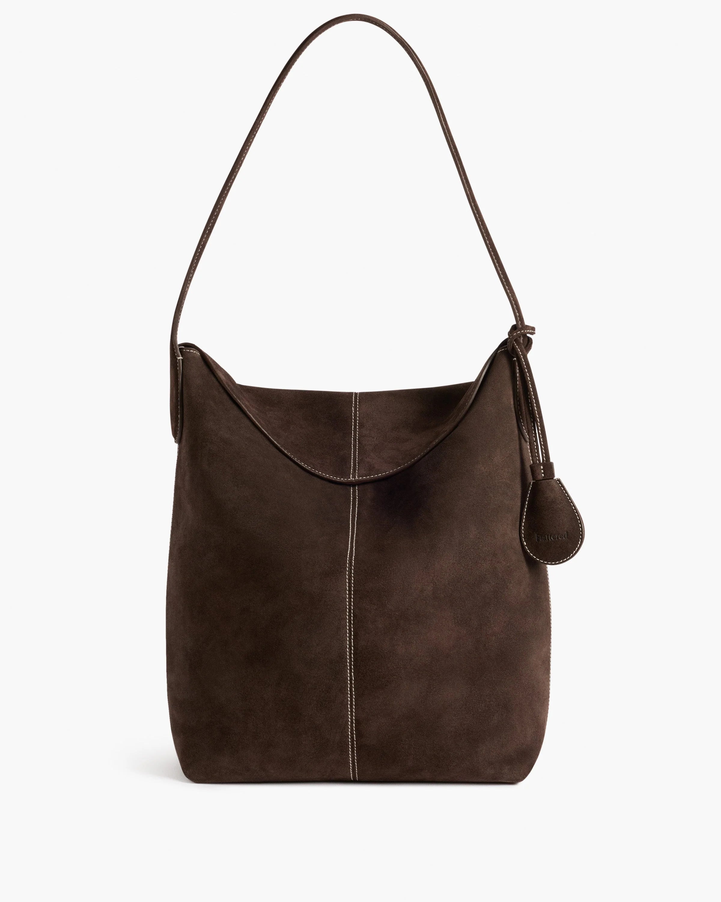 Flattered Alda Grande Shoulder Bag | Chocolate Suede