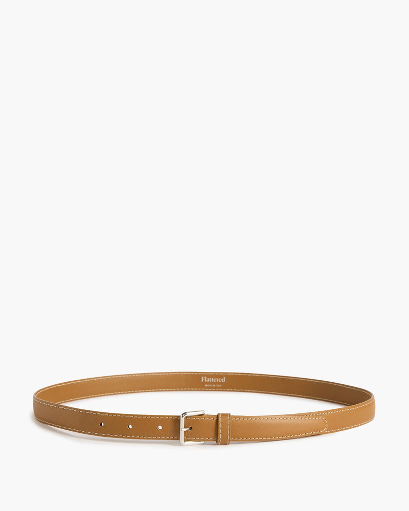 Flattered Babette Leather Belt | Cognac/ Silver