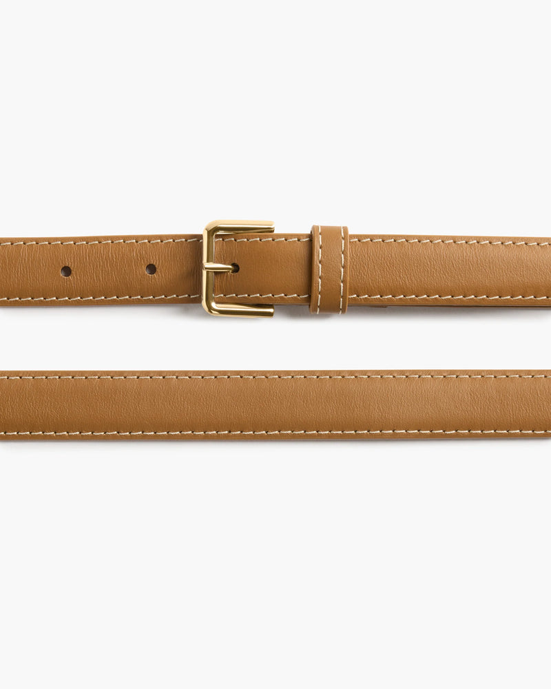 Flattered Barbara Leather Belt | Cognac/ Gold