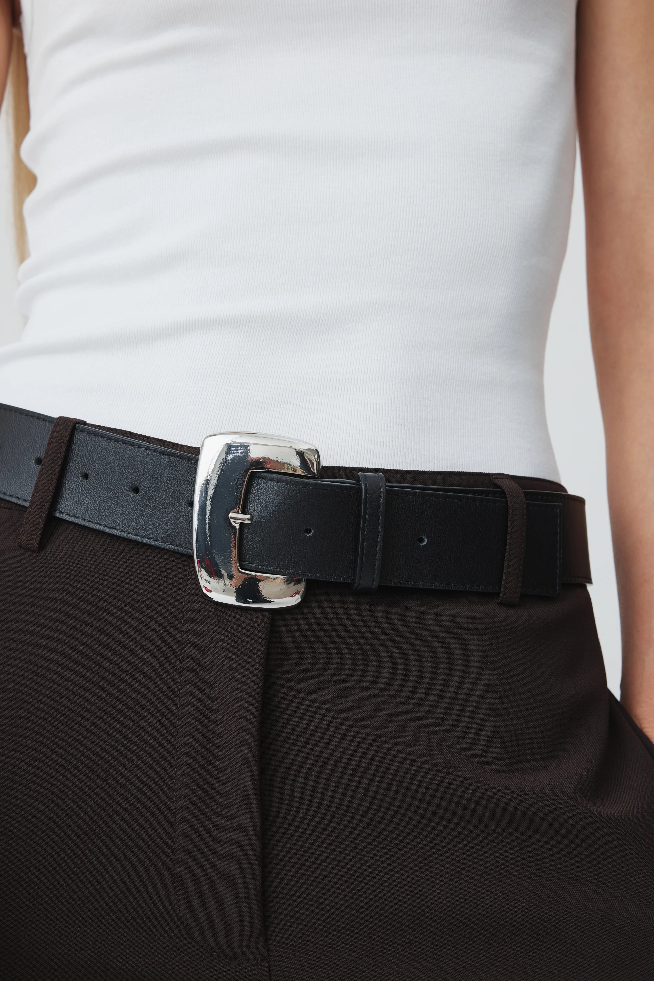 Beaufille Slant Leather Belt | Black