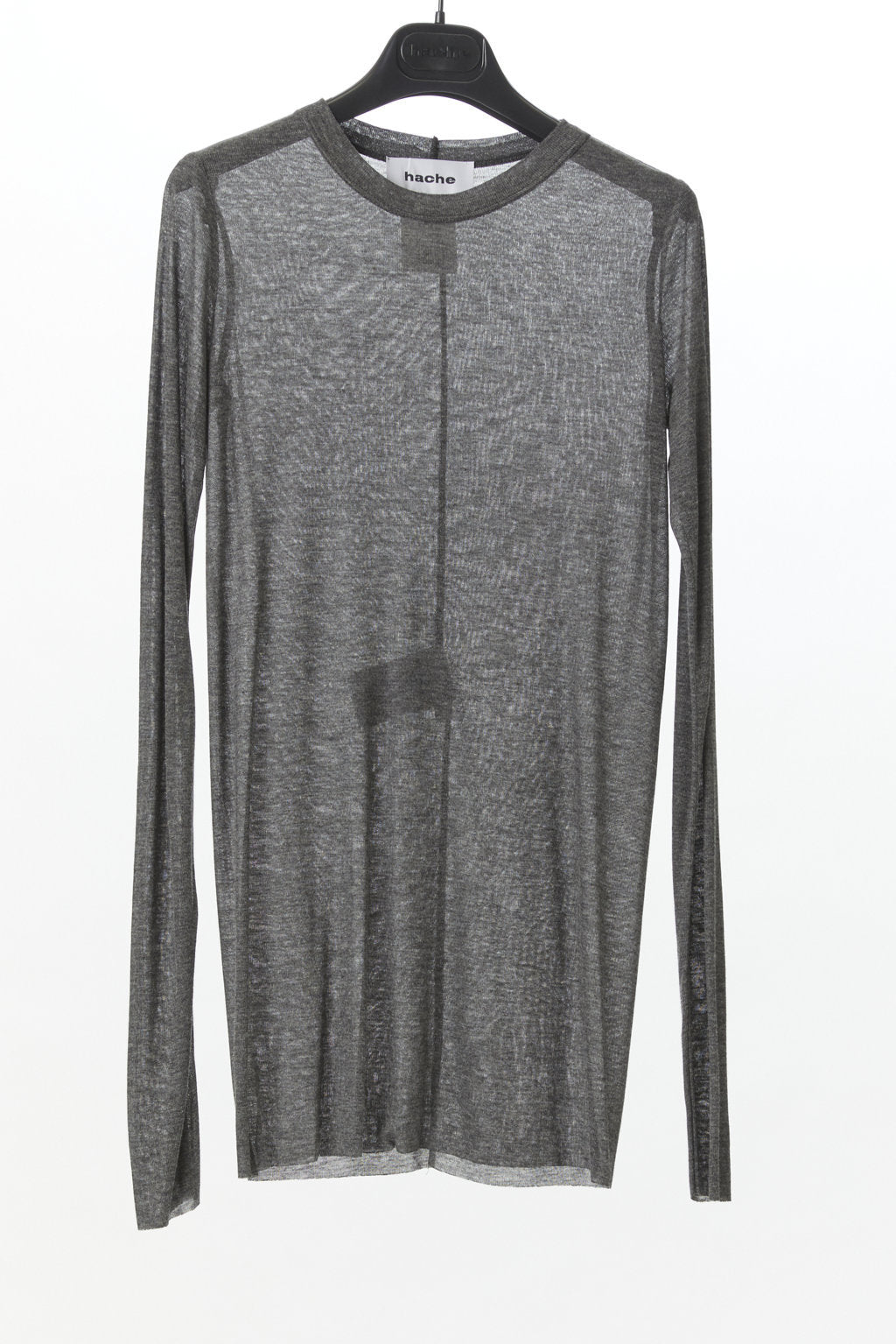 Hache Globo Long Sleeve Sheer Top | Grey