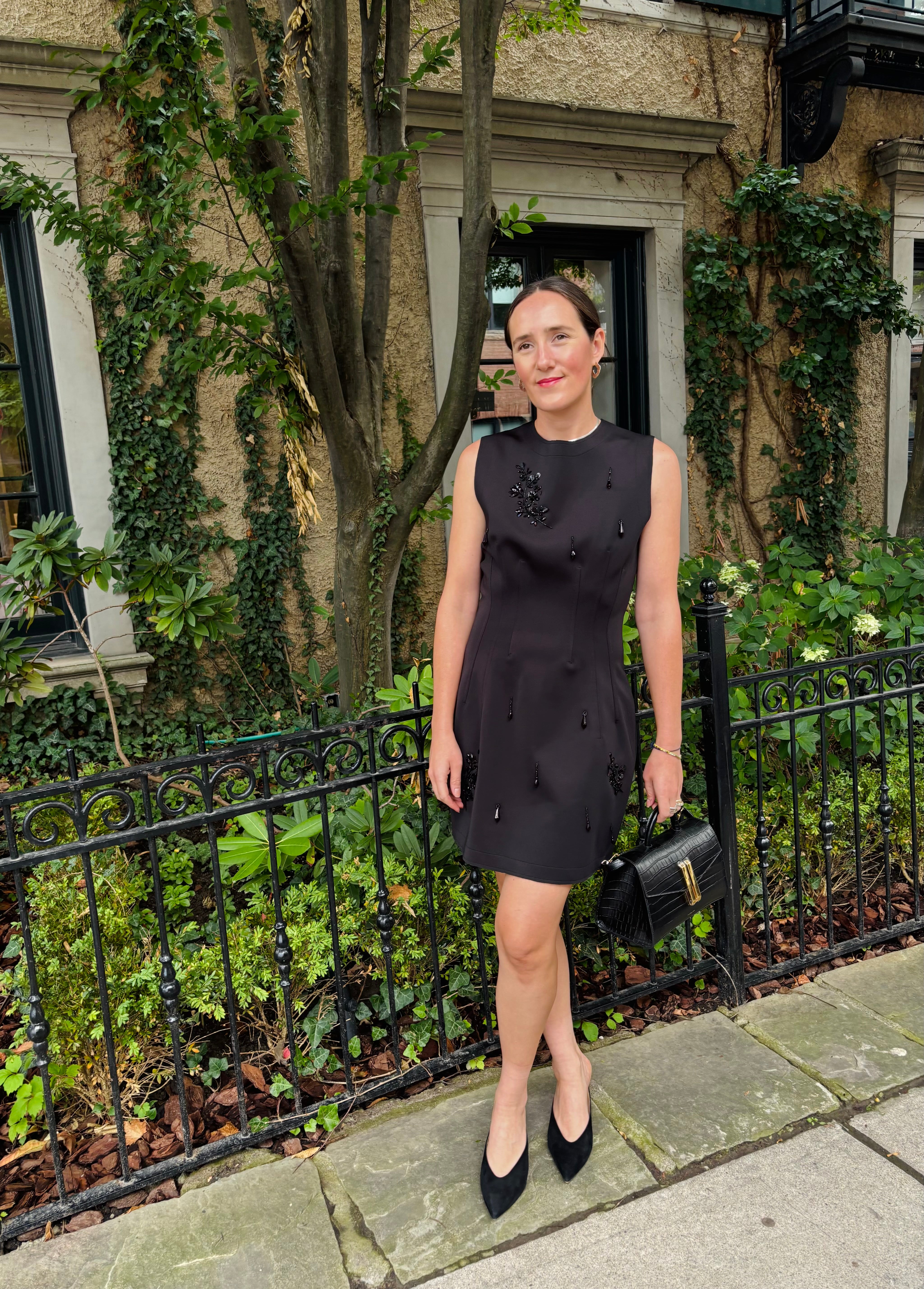 Des Phemmes Black Embellished Mini Dress