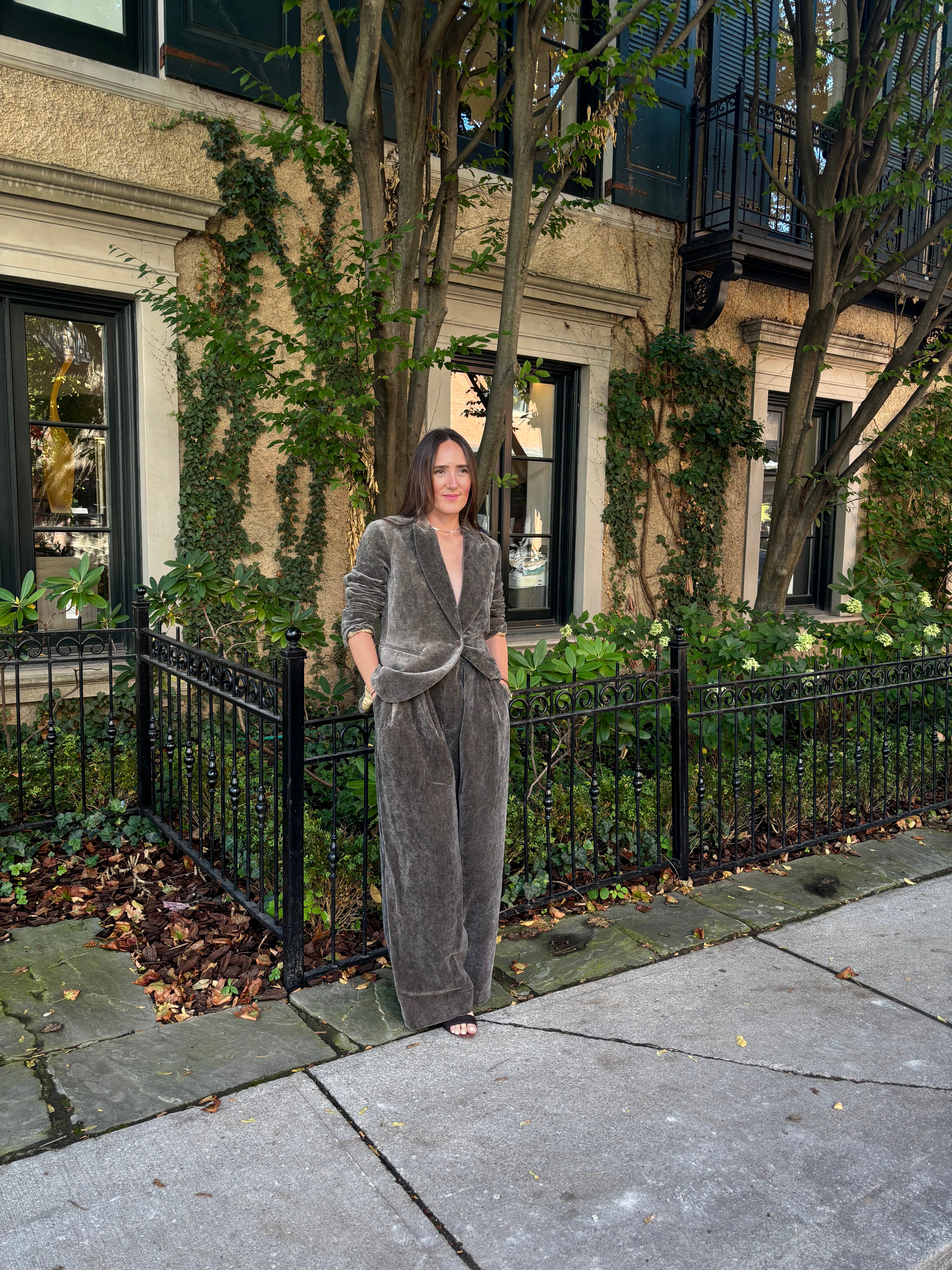 Uma Wang Polina Pants Dark Grey Velvet