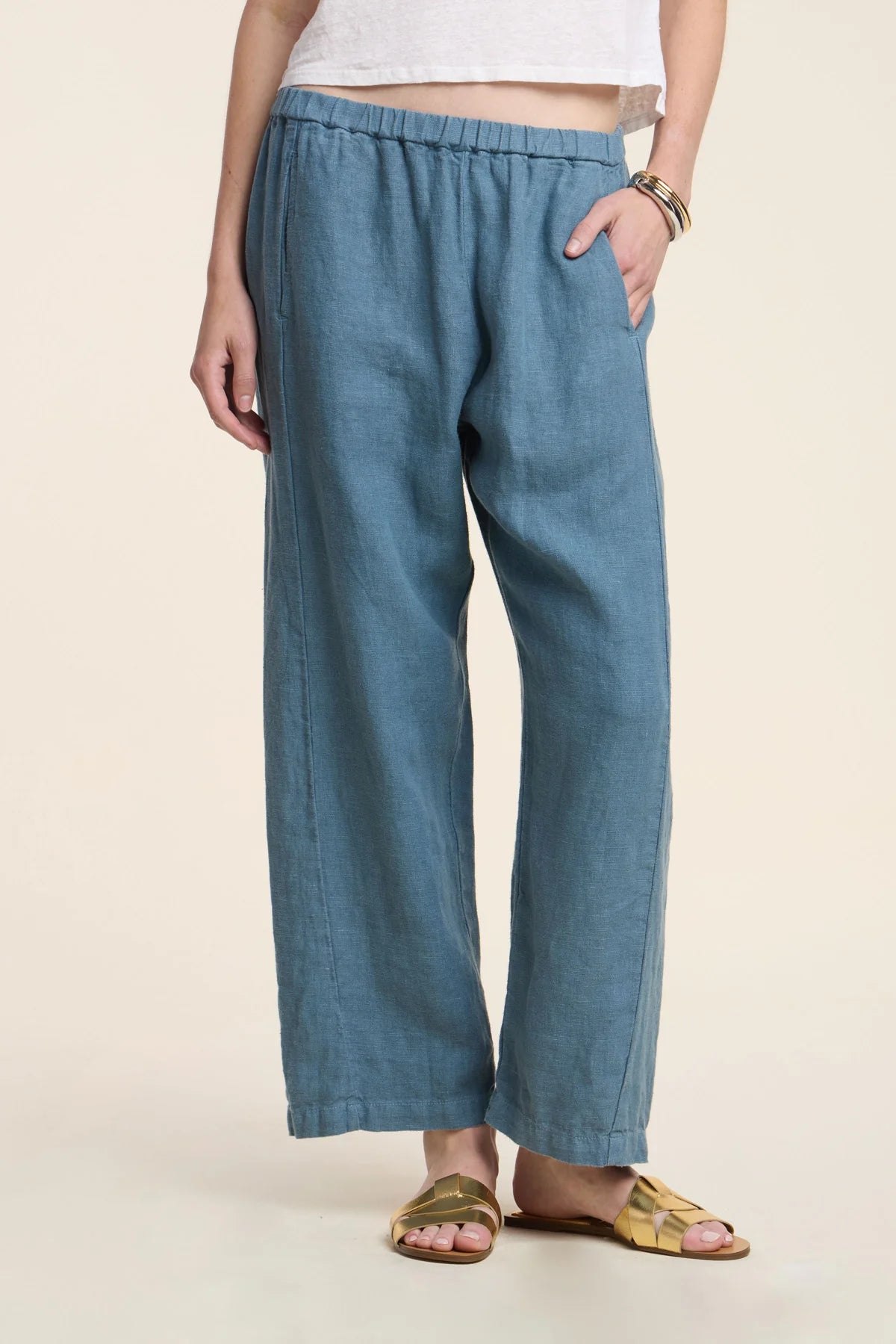 Velvet Celine Heavy Linen Pants | Hailstone