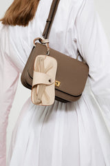 Elysée Leather Flap Bag Taupe