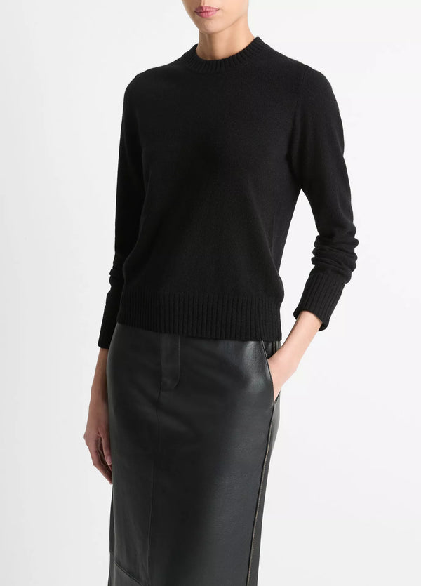 Vince Classic Cashmere Black Crewneck Sweater