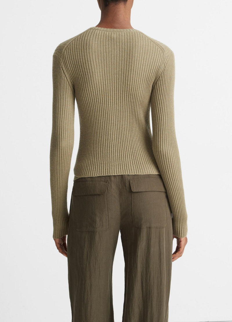 Vince Cashmere Silk Ribbed Cardigan