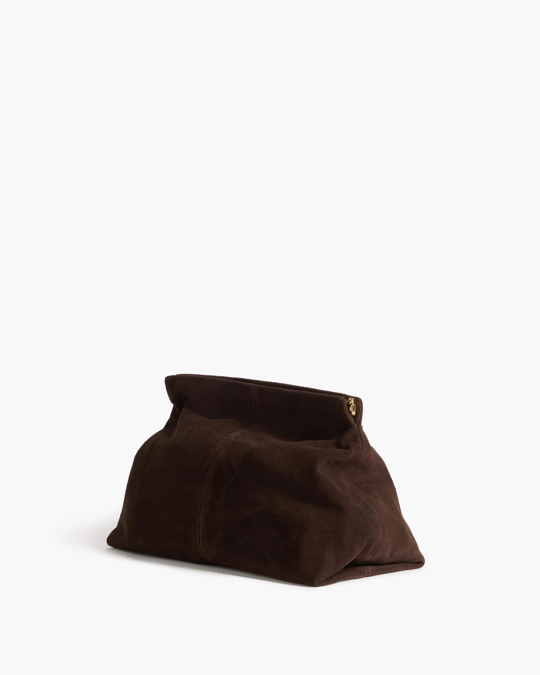 Flattered Clay Clutch | Chocolate Suede