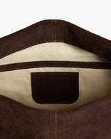 Flattered Clay Clutch | Chocolate Suede