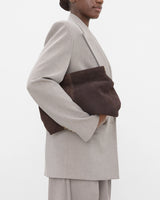 Flattered Clay Clutch | Chocolate Suede