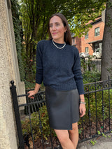 MJ Watson Navy Cashmere Donegal Sweater