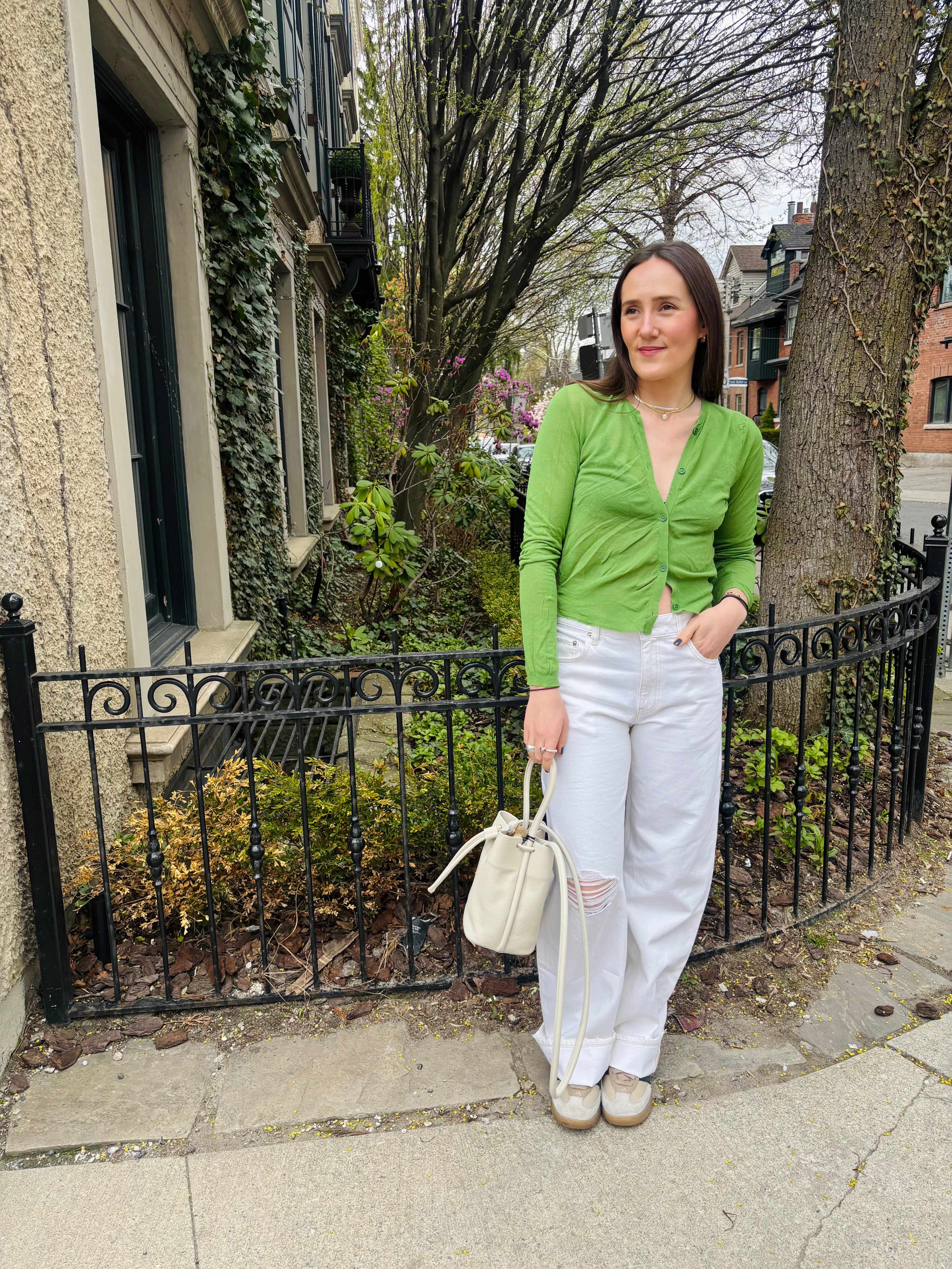 MJ Watson Cotton Crinkle Cardigan | Leaf