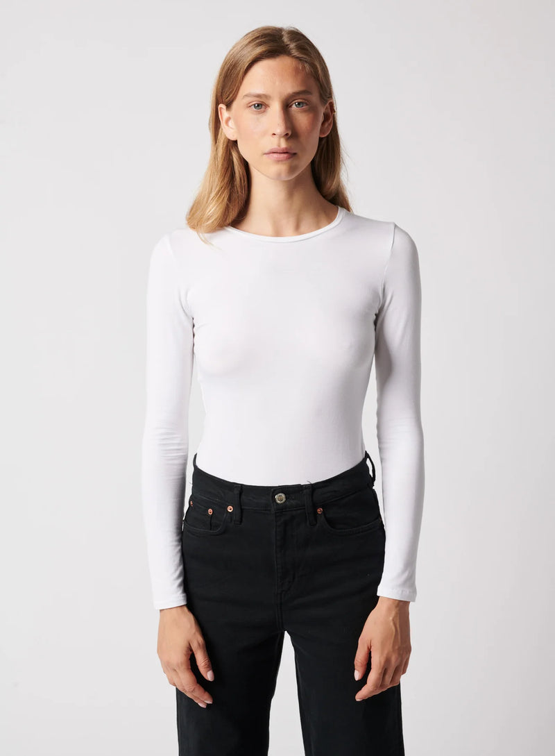 Majestic Filatures Soft Touch Crewneck LS Blanc