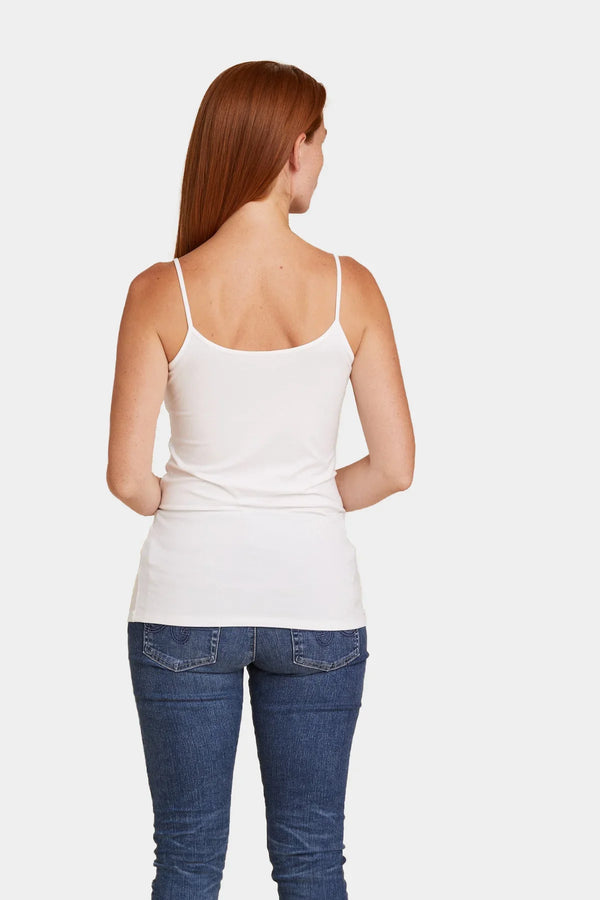 Majestic Filatures Soft Touch Spaghetti Strap Tank Blanc