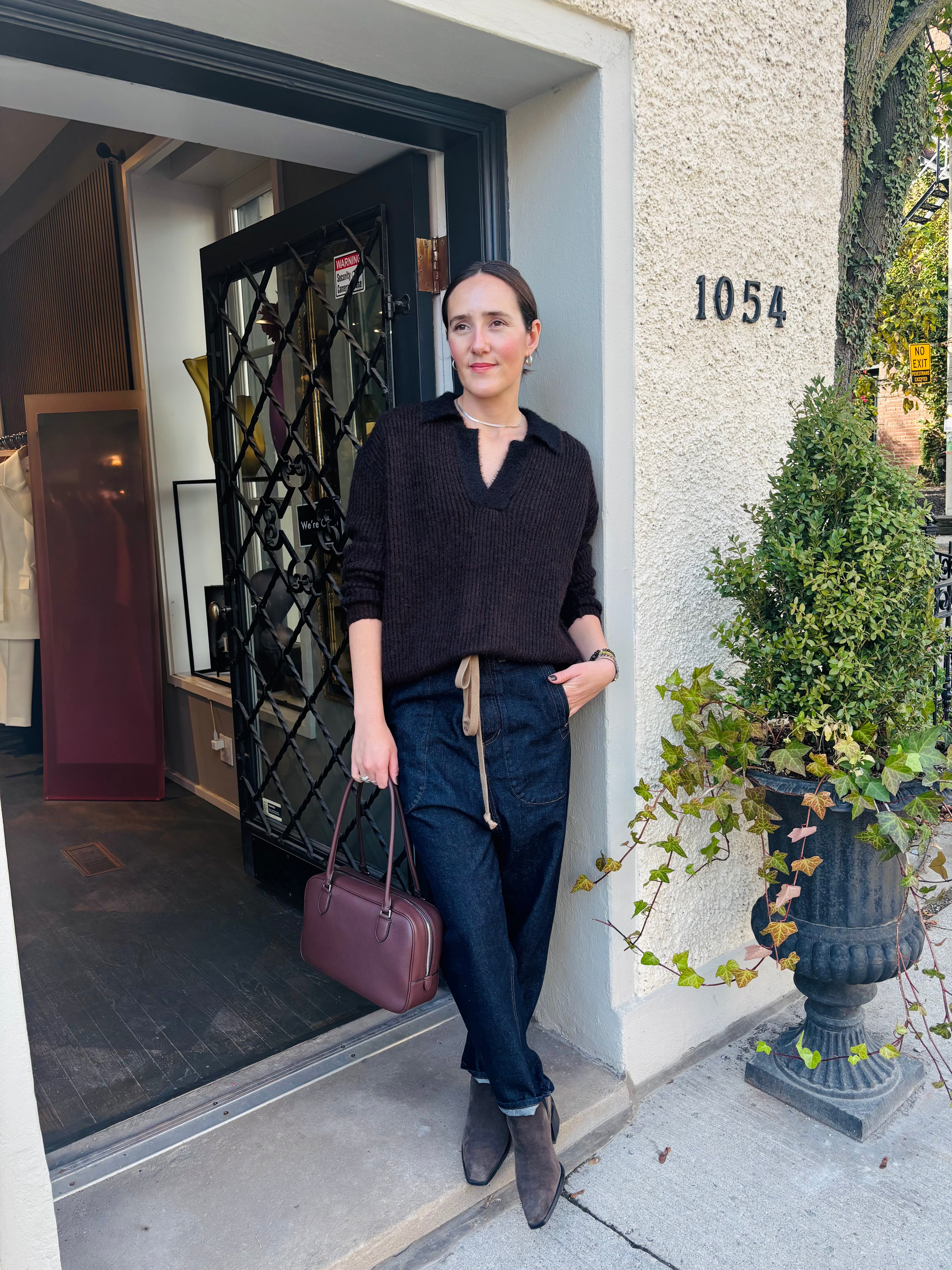 Uma Wang Polo Sweater Brown/Black