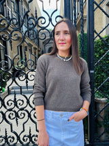 Private Premium Cashmere Crewneck Sweater Cafe Grey