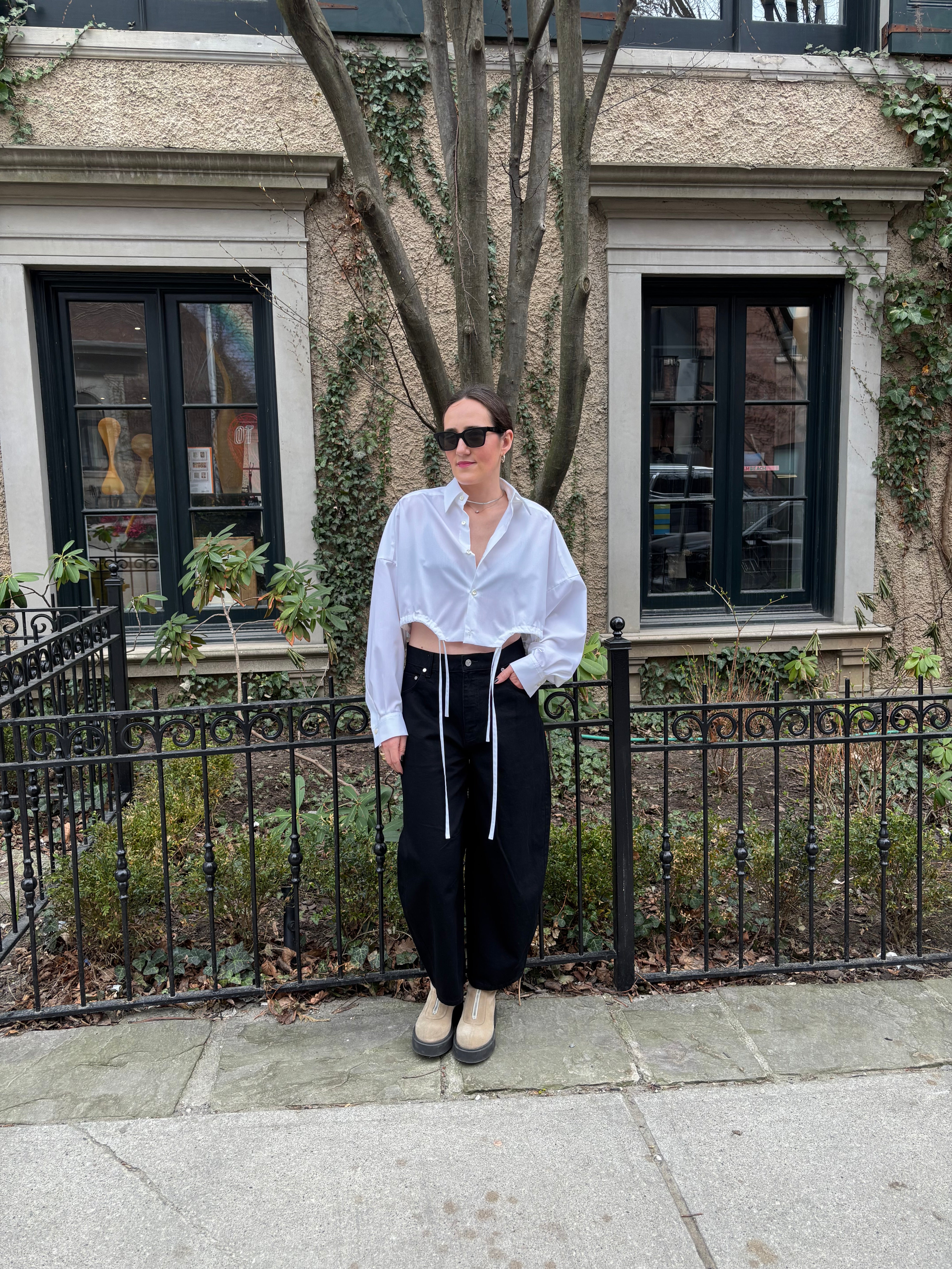 UJOH Cropped Shirt/ Drawstring Hem