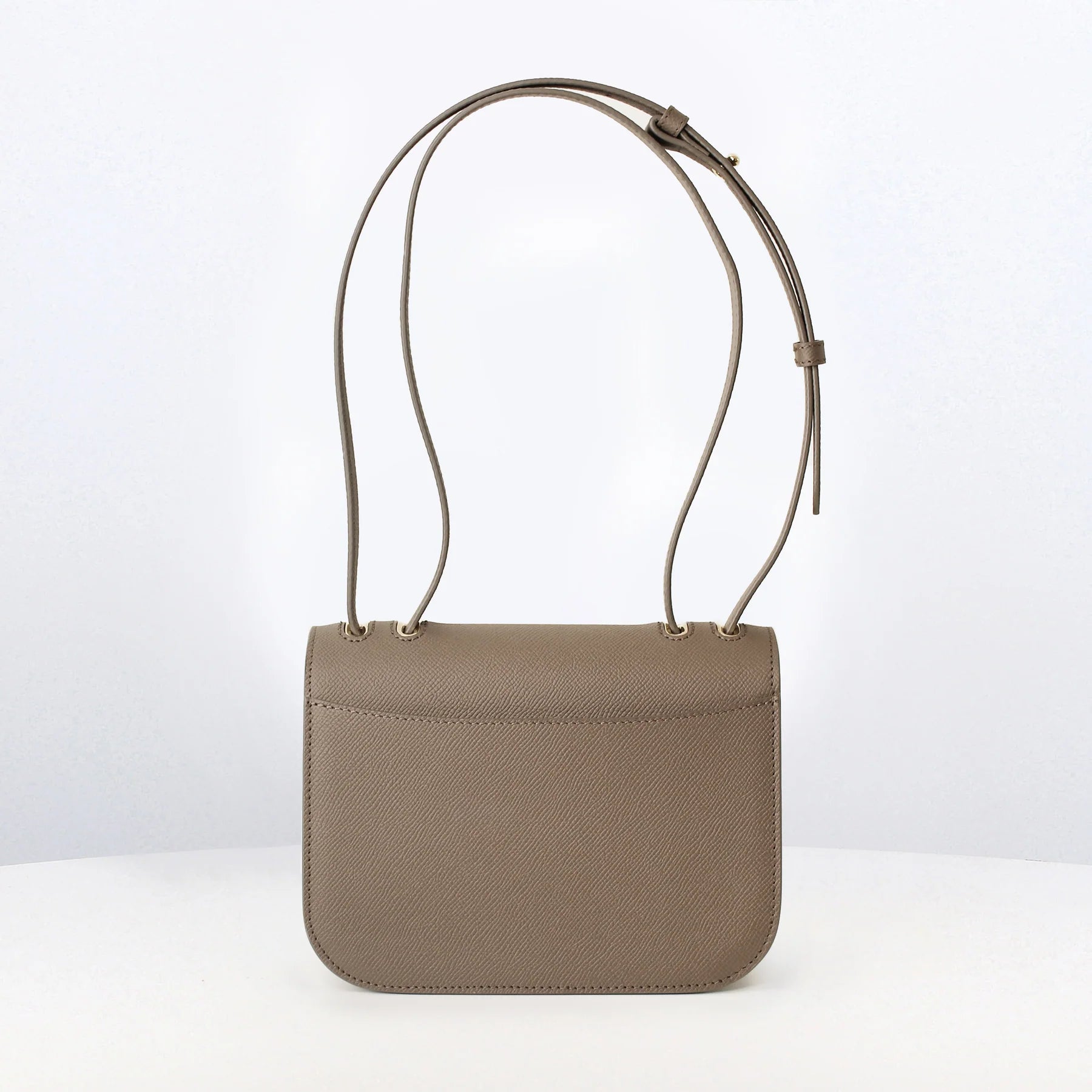 Elysée Leather Flap Bag Taupe