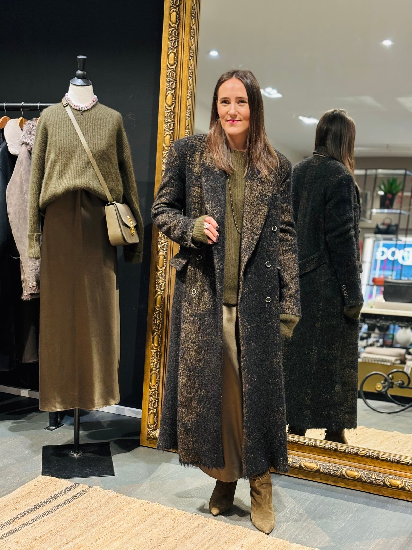 限定版 Uma Wang CLEMENTINE'S – Coat Callie Wool Mustard Black ジャケット・アウター