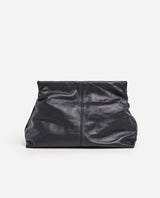 Flattered Clay Black Leather Clutch Bag